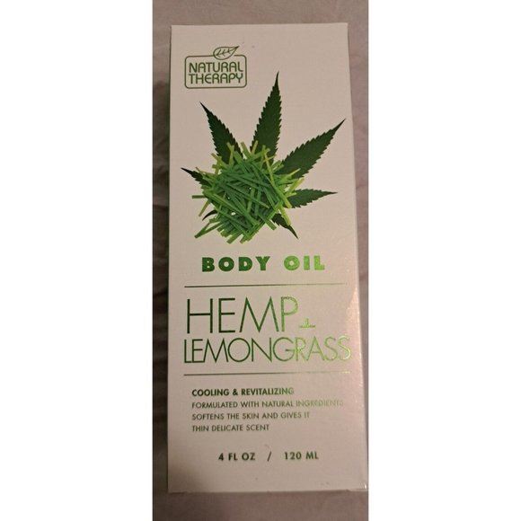 Natural Therapy 4 Oz Hemp & Lemongrass Cooling & Revitalizing Body Oil - Picture 1 of 6